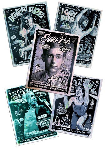 (5) White Swirl Foil - Iggy Pop Tour Prints