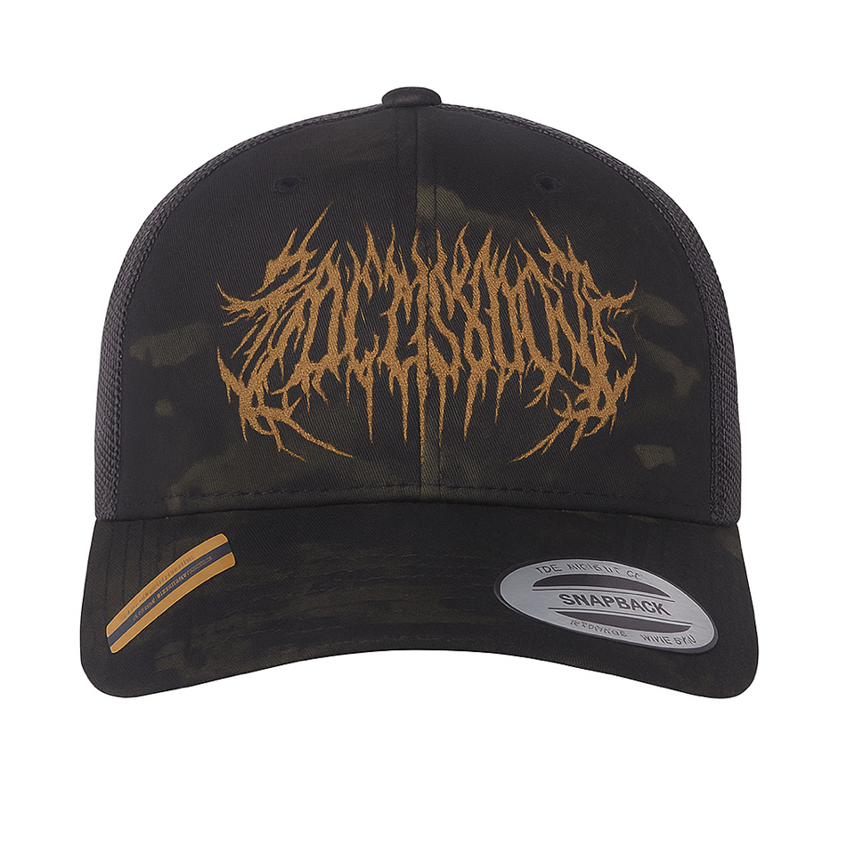 Camo Death Metal Snapback Hat